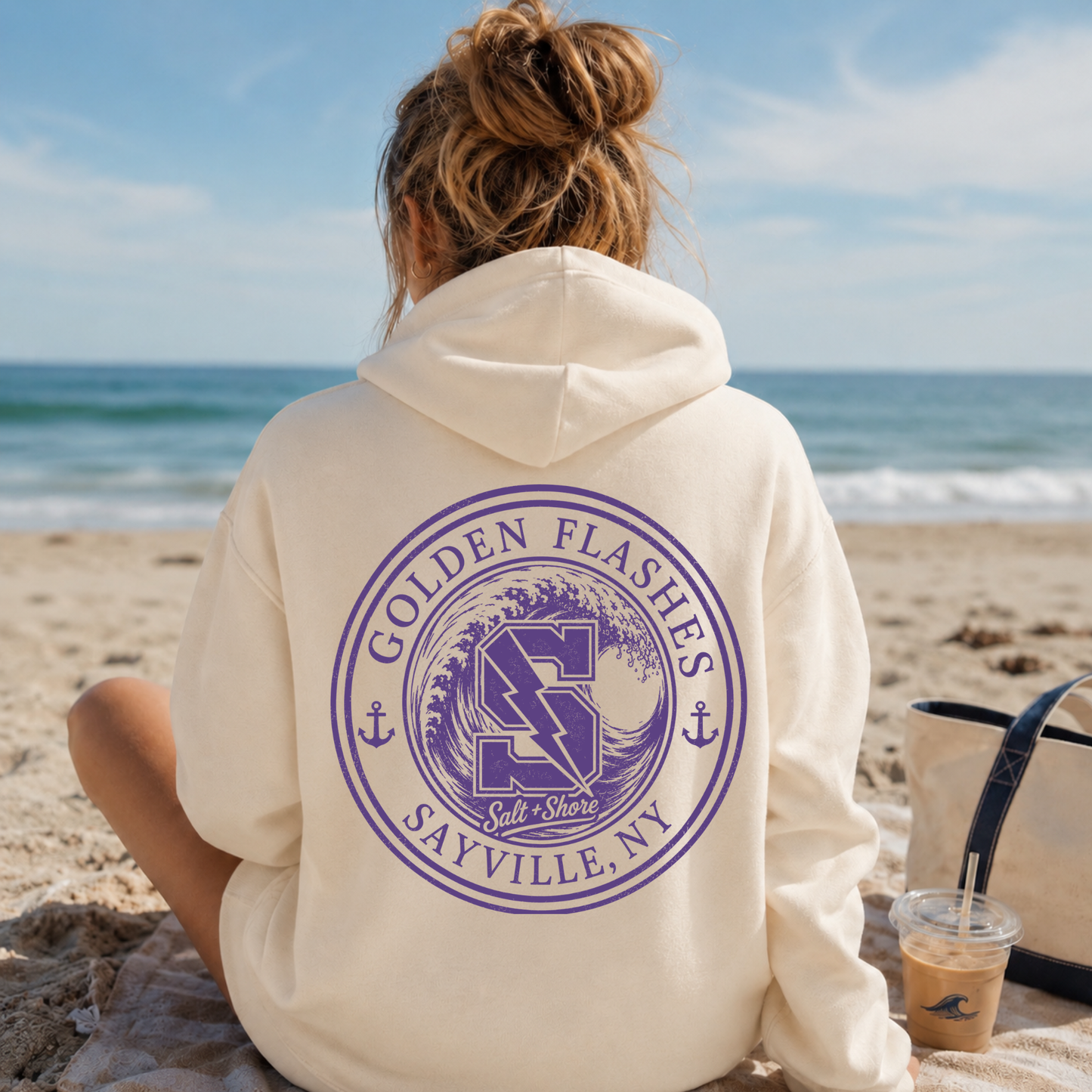 Sayville: Golden Flashes Tide – Premium Garment-Dyed – Bone | Sayville Cheer | Salt + Shore