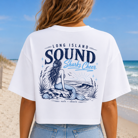 Sharks Cheer: Mermaid Spirit – Premium Garment-Dyed – Washed White | Sharks Cheer | Salt + Shore