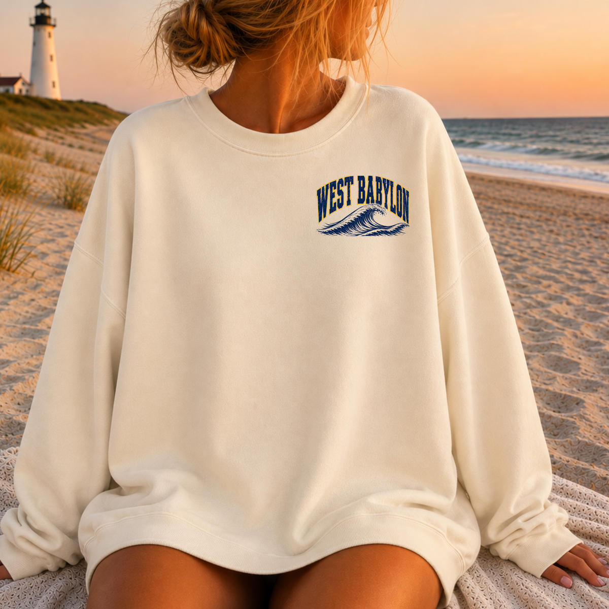 West Babylon Surf Co.  – Premium Garment-Dyed – Bone | West Babylon Cheer | Salt + Shore