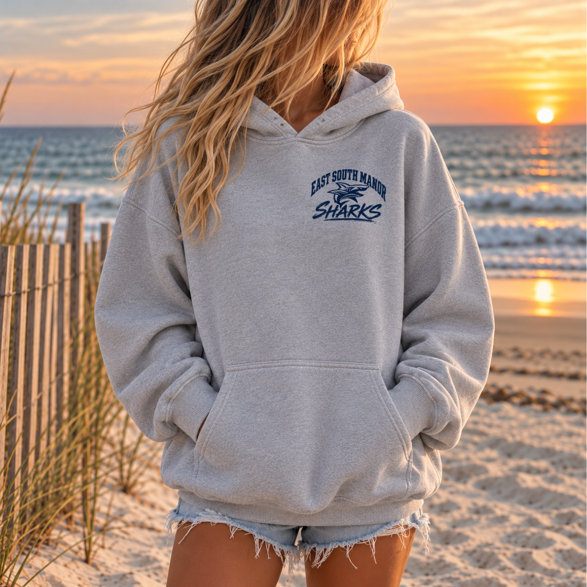 ESM Shoreline Sharks – Classic Cotton – Athletic Gray | ESM Sharks | Salt + Shore