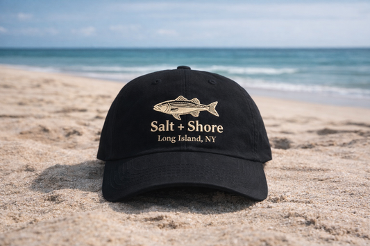Striper Classic Embroidered Black Dad Hat | Salt + Shore