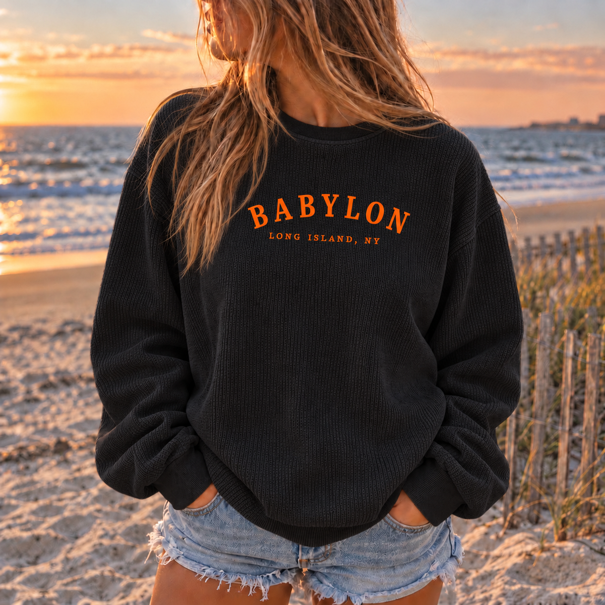 The Babylon Comfy Cord Crew — Embroidered | Babylon | Salt + Shore