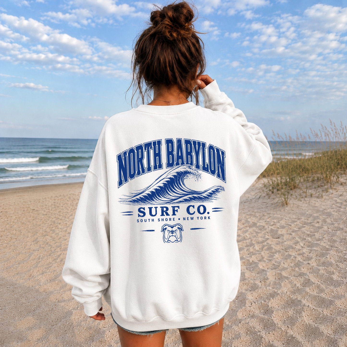 North Babylon Surf Co. – Premium Garment-Dyed – Washed White | North Babylon Cheer | Salt + Shore