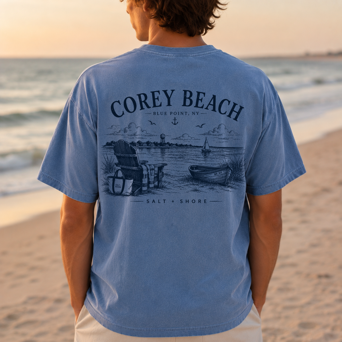 Corey Beach – Premium Garment-Dyed – Washed Indigo | Salt + Shore