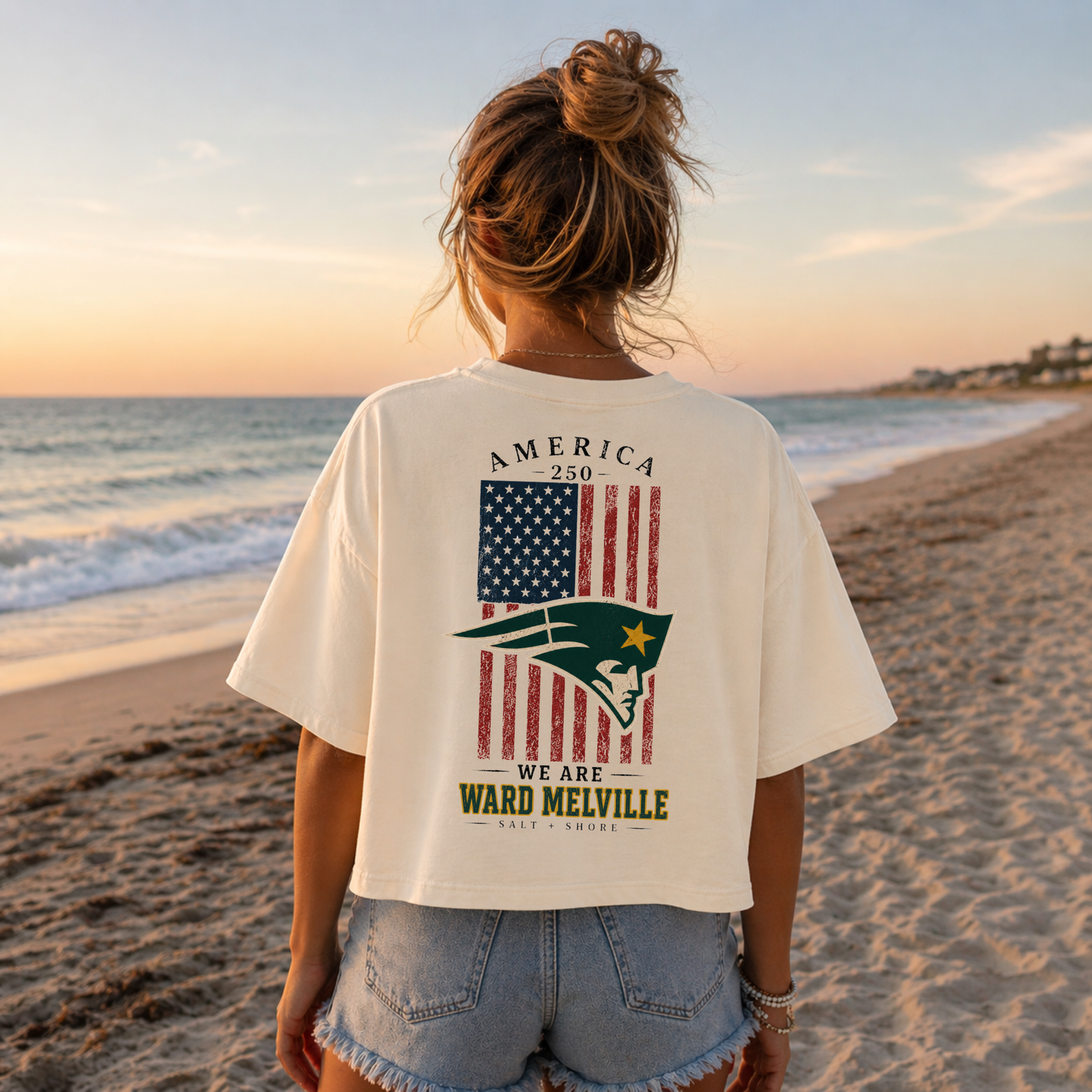 America 250: We Are Ward Melville – Premium Garment-Dyed – Bone | Ward Melville Cheer | Salt + Shore