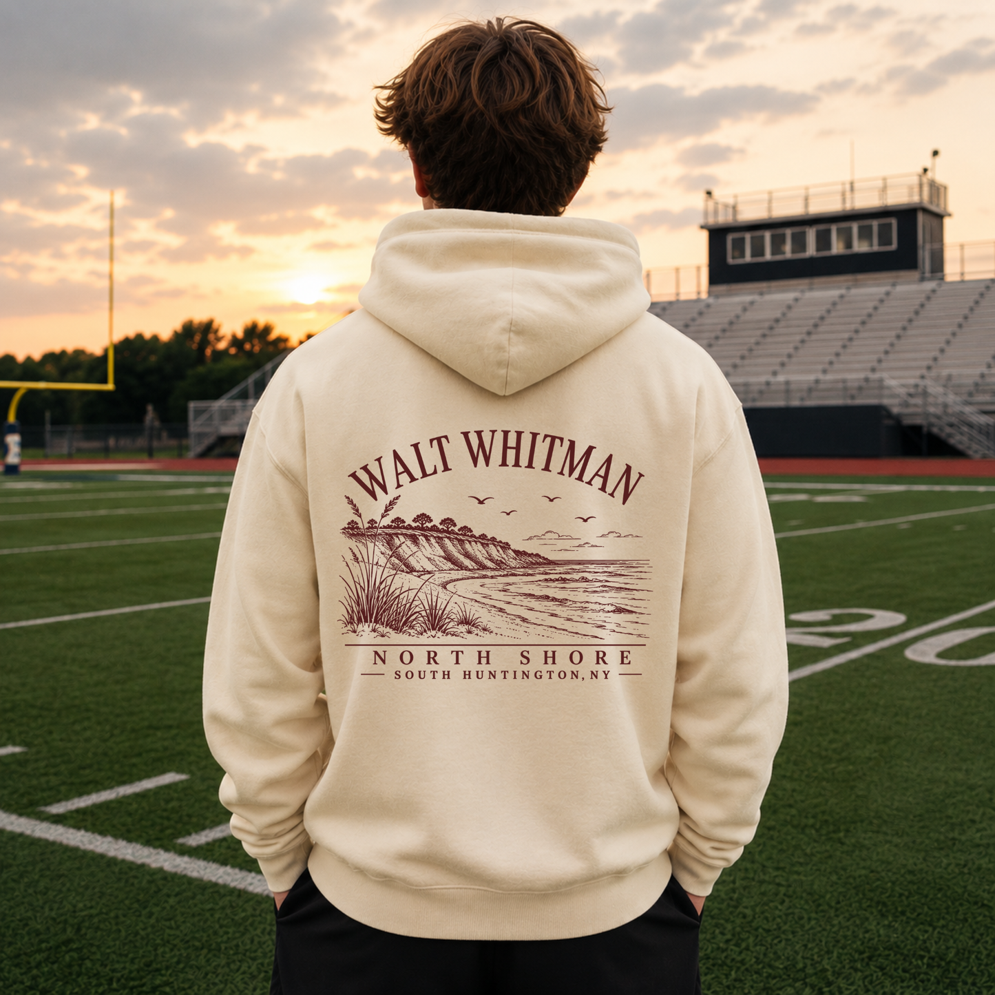 Walt Whitman North Shore – Premium Garment-Dyed – Bone | Walt Whitman Football | Salt + Shore