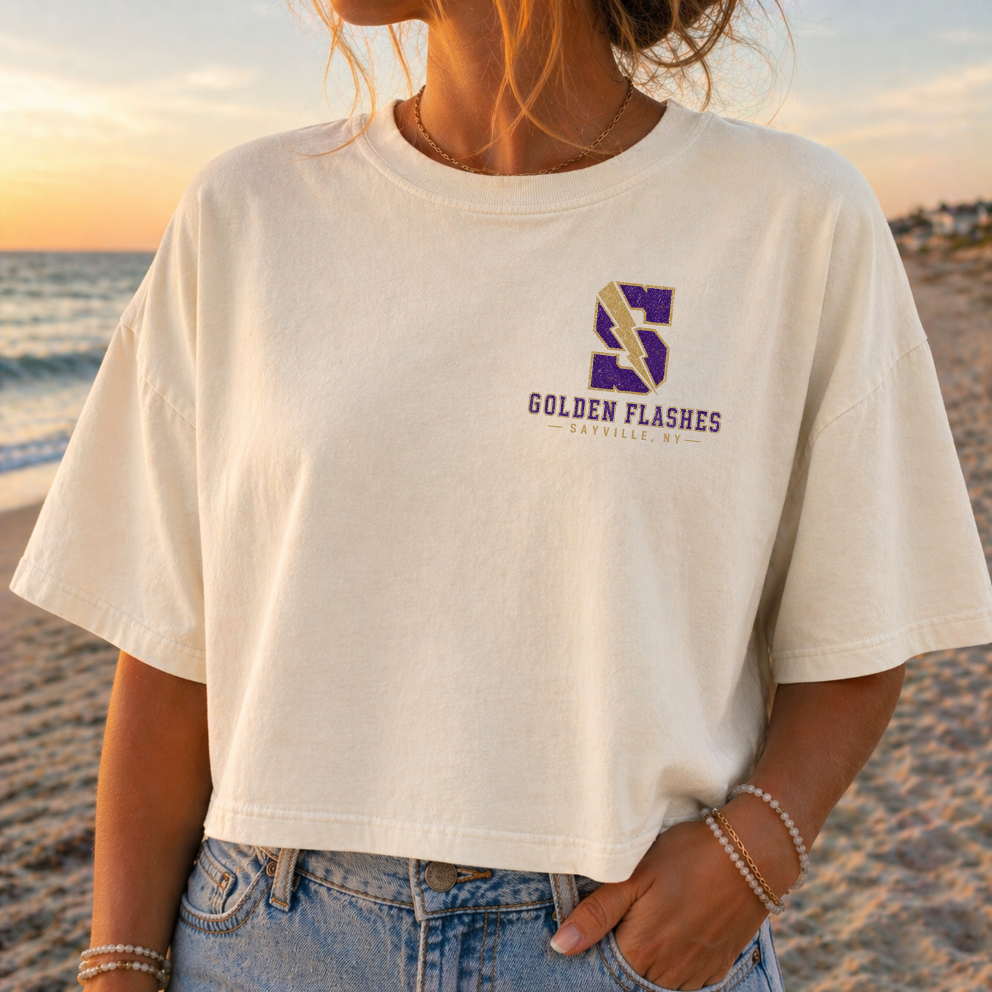 Sayville Varsity – Premium Garment-Dyed – Bone | Sayville Cheer | Salt + Shore