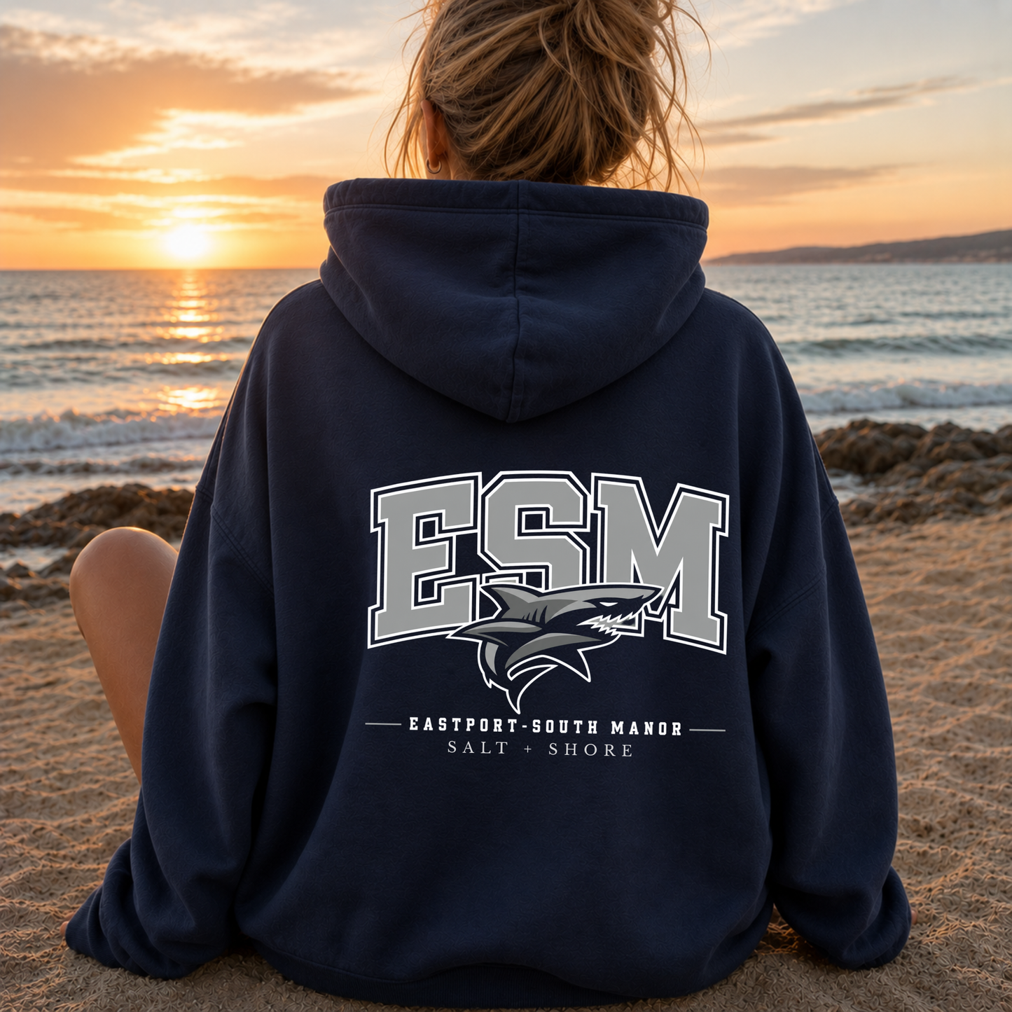 ESM: Shark Mark – Classic Cotton – Navy | ESM Sharks | Salt + Shore