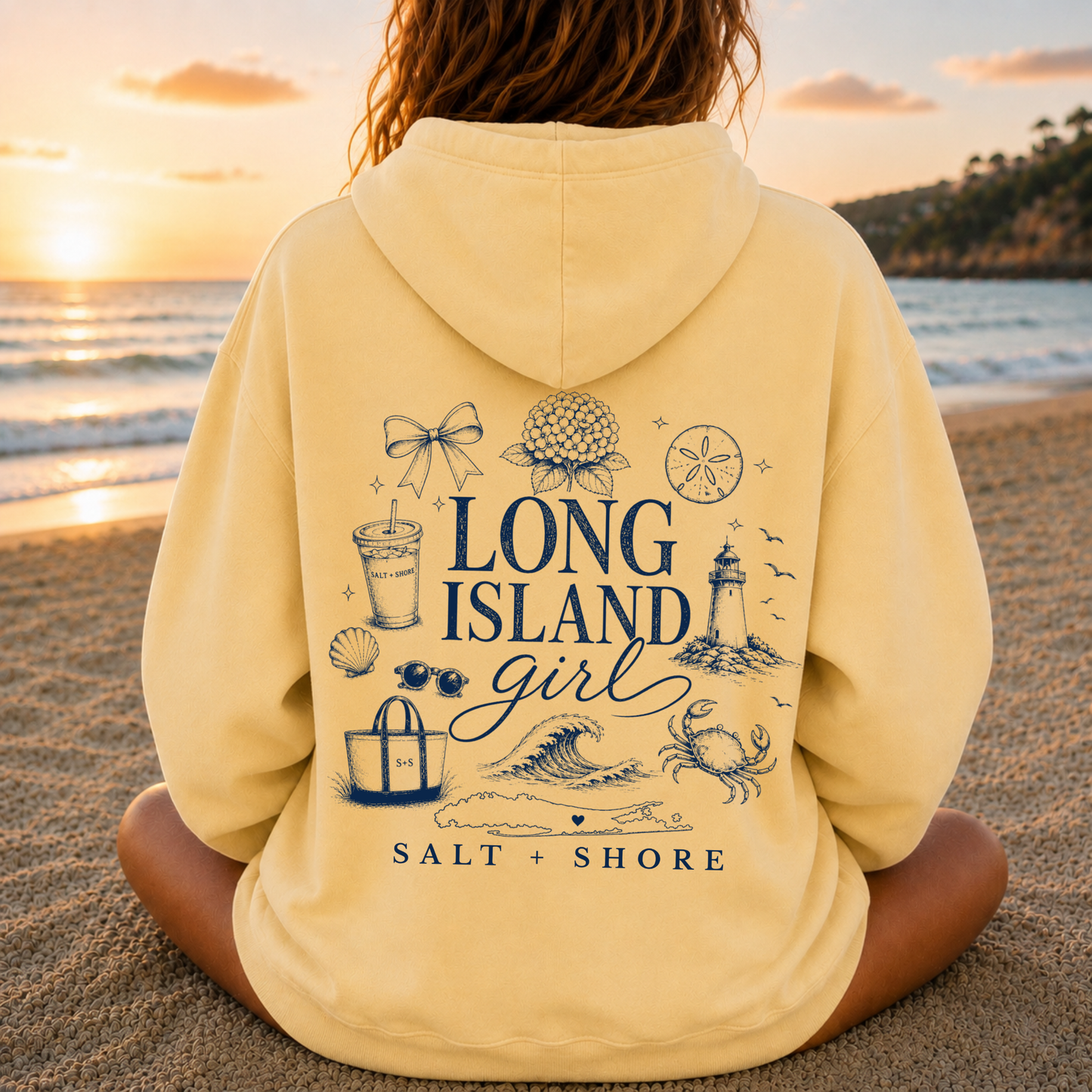 Long Island Local Girl – Premium Garment-Dyed – Sunwashed Butter | Salt + Shore