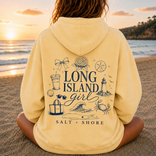 Long Island Local Girl – Premium Garment-Dyed – Sunwashed Butter | Salt + Shore