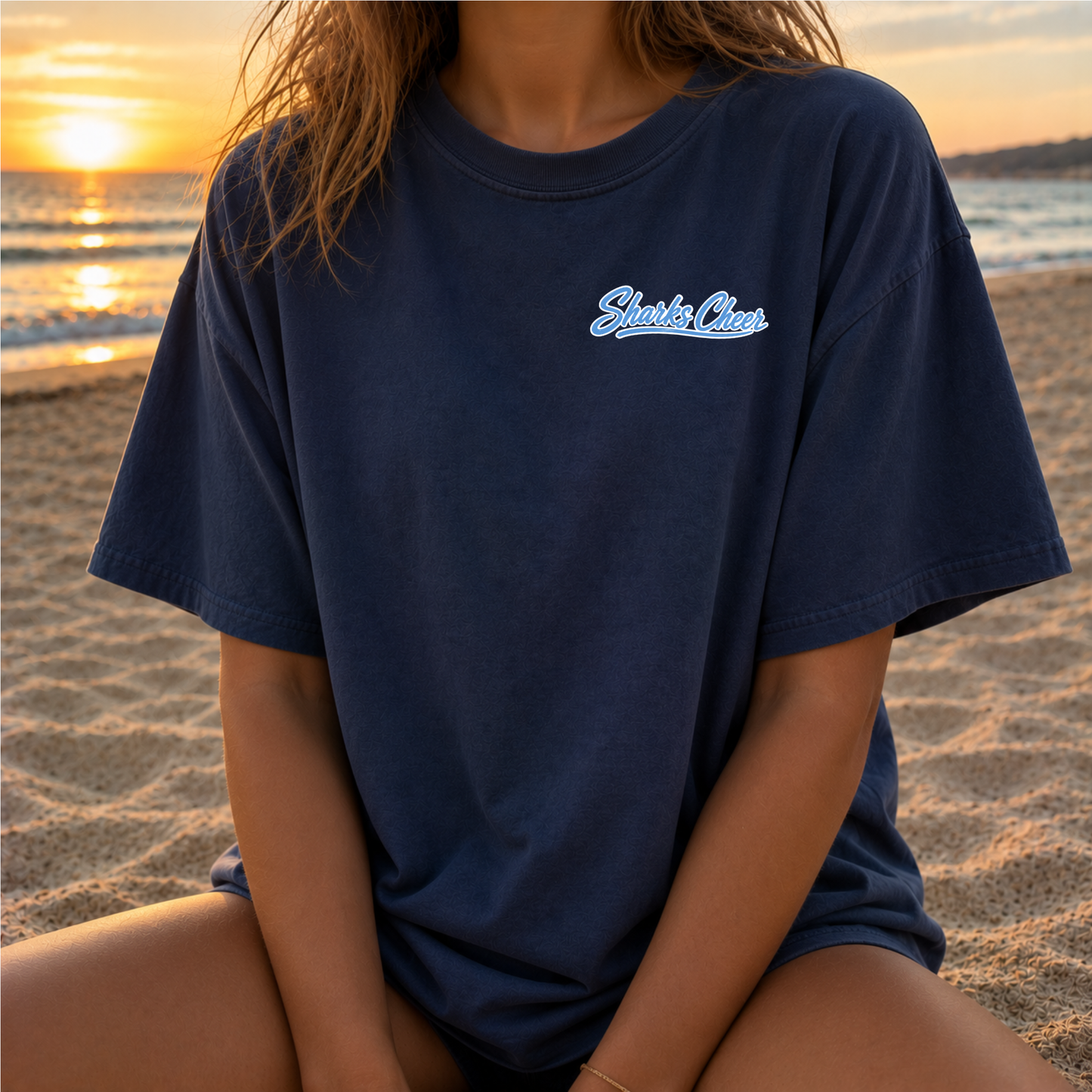 Sharks Cheer: Mermaid Spirit – Premium Garment-Dyed – Washed Navy | Sharks Cheer | Salt + Shore