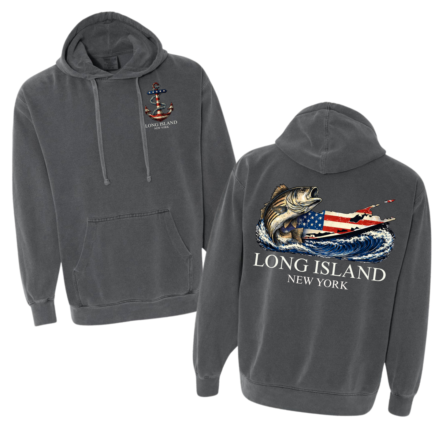 Long Island Striper – Premium Garment-Dyed – Washed Charcoal | Salt + Shore