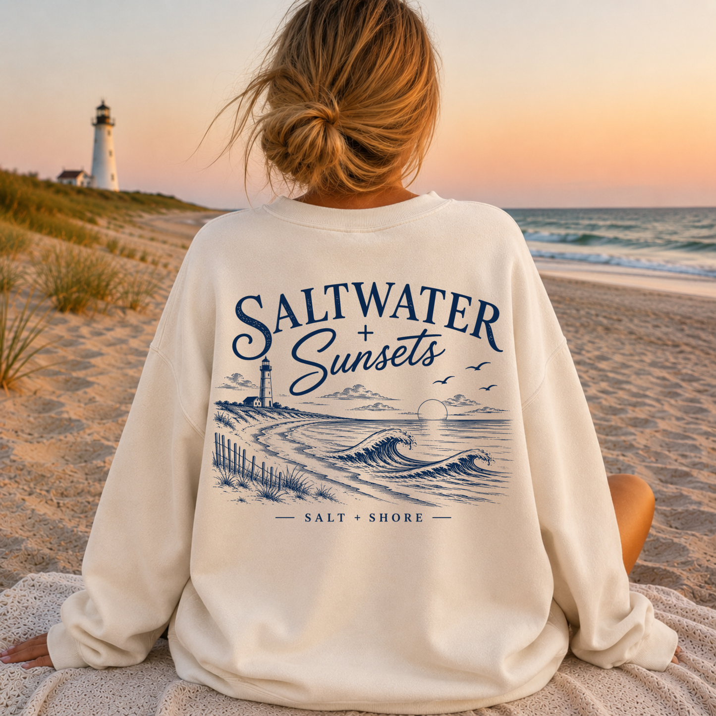 Saltwater + Sunsets – Premium Garment-Dyed – Bone | Salt + Shore