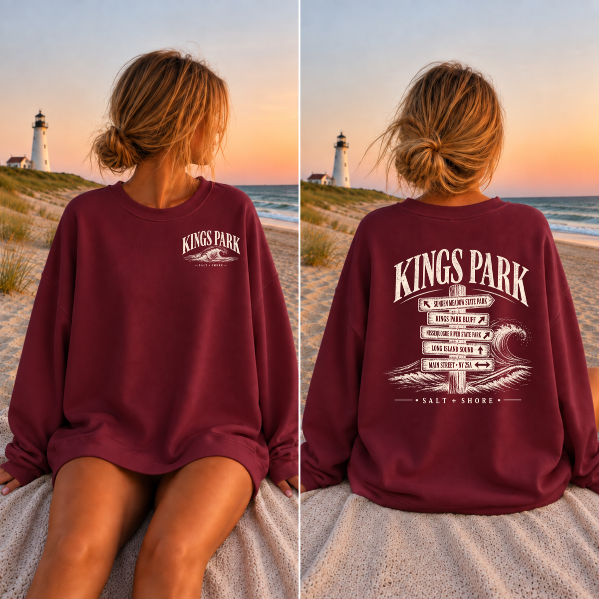 Kings Park Wayfinder – Premium Garment - Harbor Maroon | Kings Park | Salt + Shore