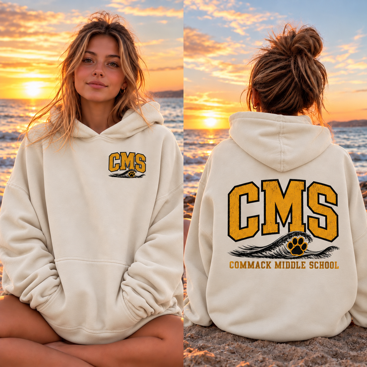 CMS Varsity Wave – Premium Garment-Dyed – Bone | Commack | Salt + Shore