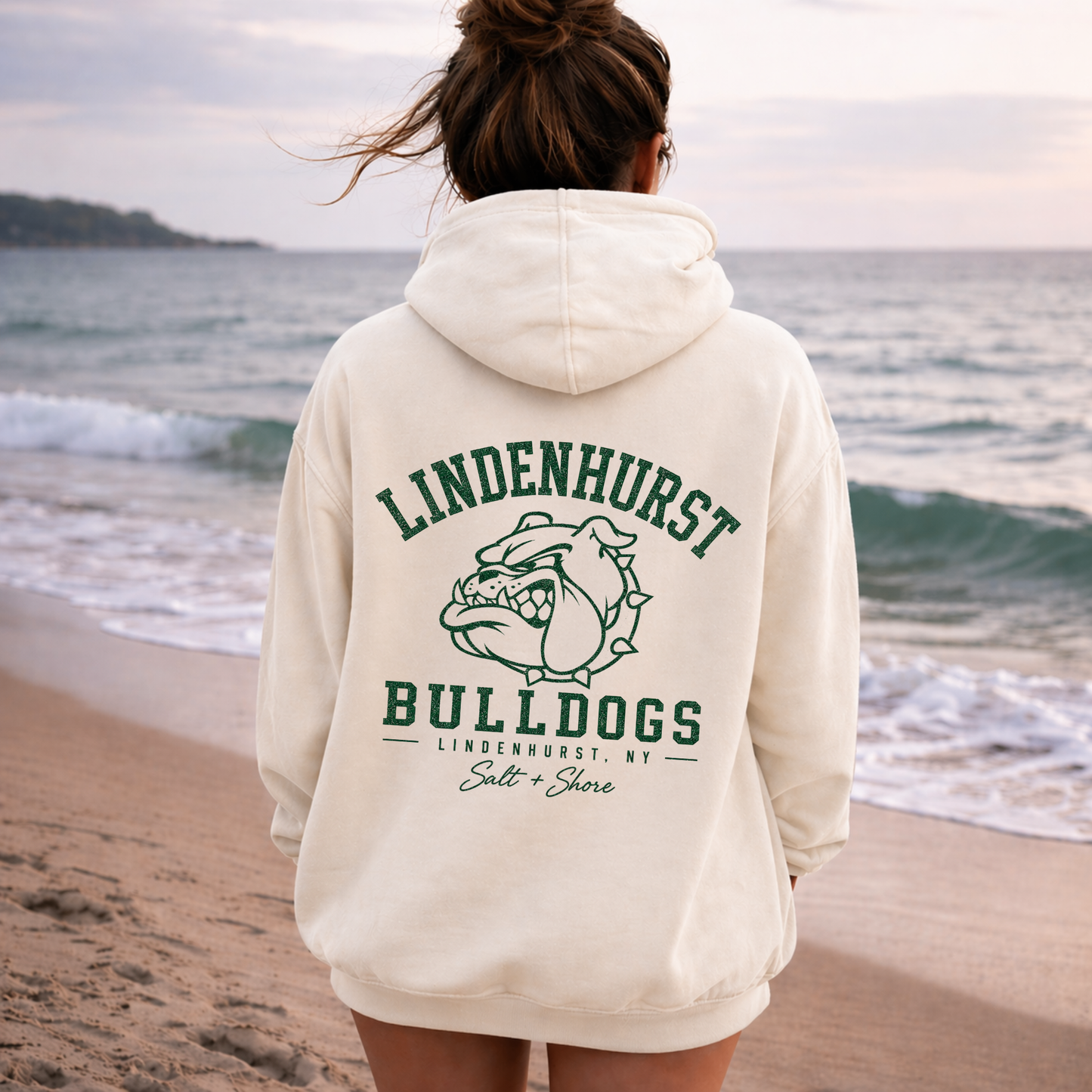 Lindenhurst Bulldogs Heritage – Premium Garment-Dyed – Bone | Lindenhurst Cheer | Salt + Shore