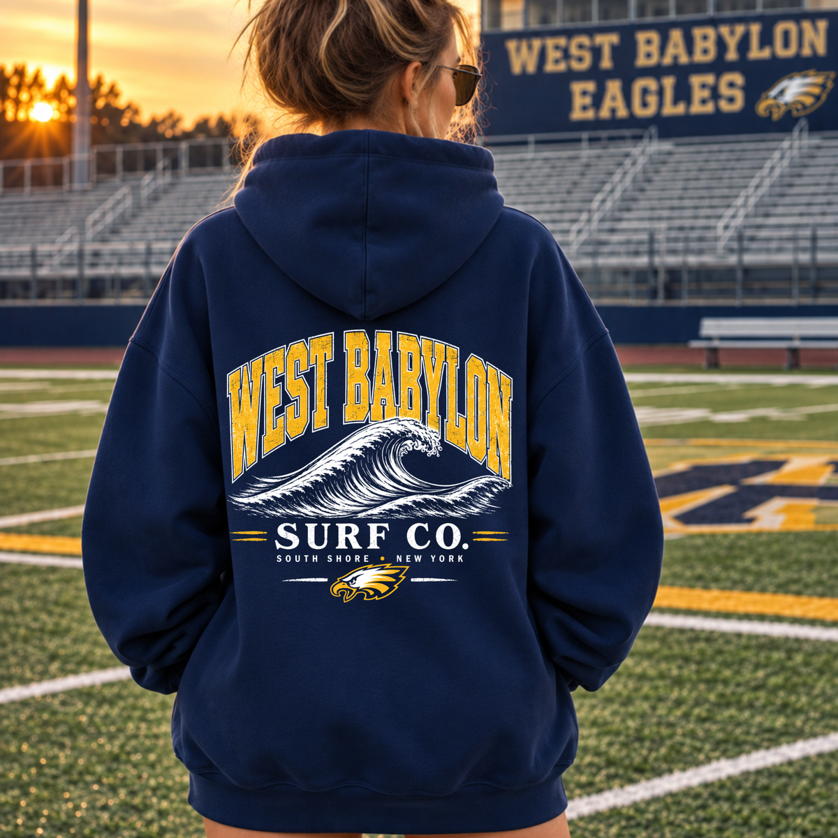 West Babylon Surf Co. – Classic Cotton – Navy | West Babylon Cheer | Salt + Shore