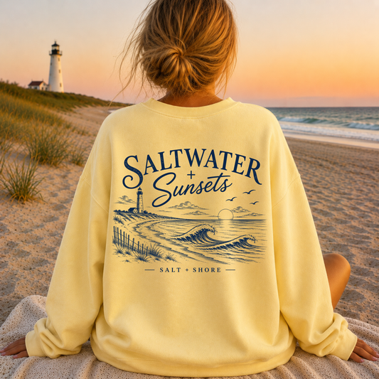 Saltwater + Sunsets – Premium Garment-Dyed – Sunwashed Butter | Salt + Shore