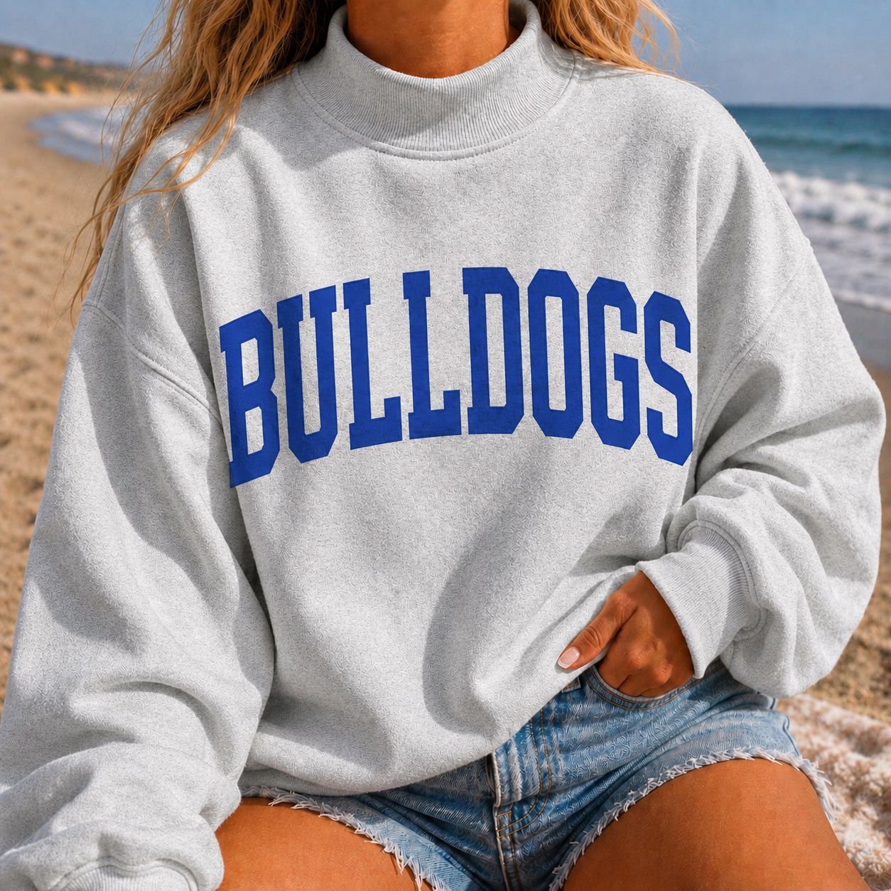 Bulldogs – Premium Coastal Mock Neck | North Babylon Cheer | Salt + Shore
