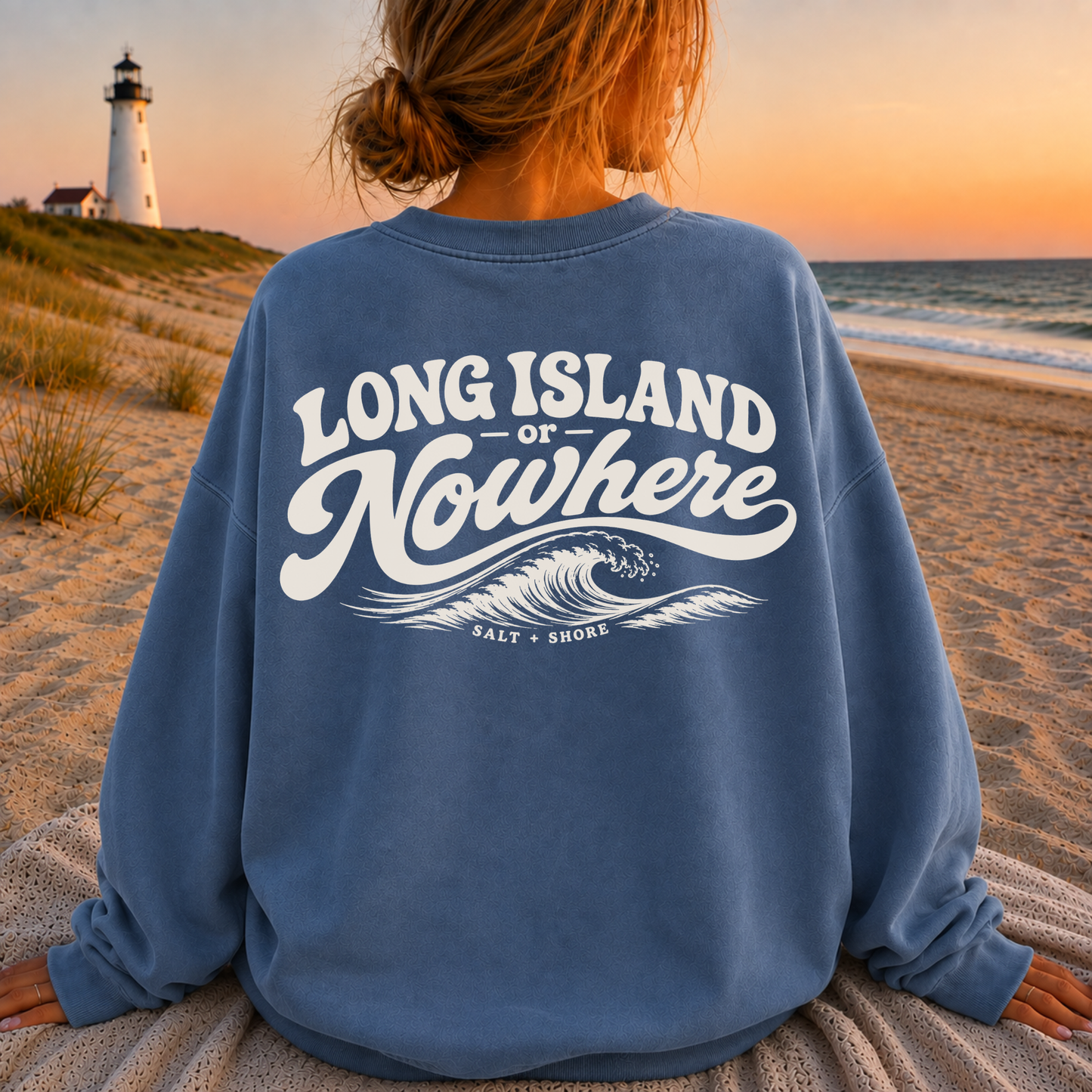 Long Island or Nowhere – Premium Garment-Dyed – Washed Indigo | Salt + Shore