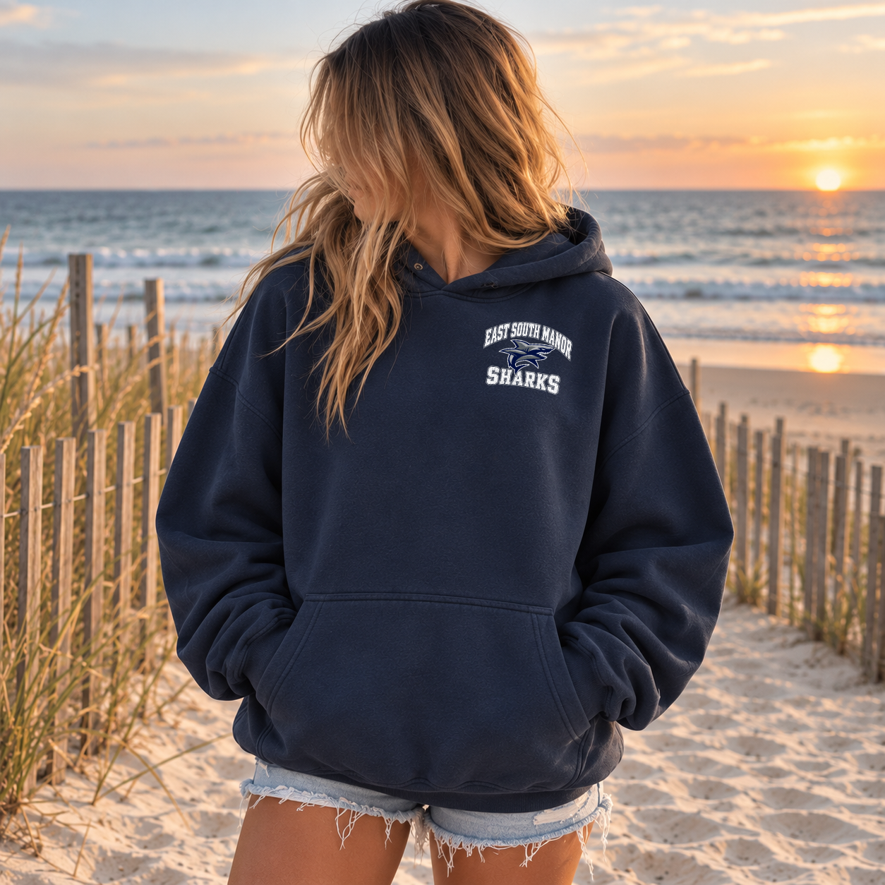 ESM Sharks Varsity - Premium Garment-Dyed – Washed Navy | ESM Sharks | Salt + Shore
