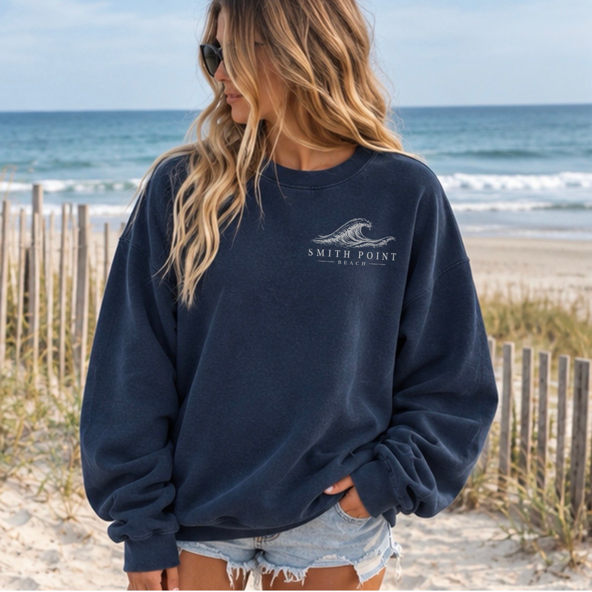 ESM: Smith Point - Premium Garment-Dyed – Washed Navy | ESM Sharks | Salt + Shore