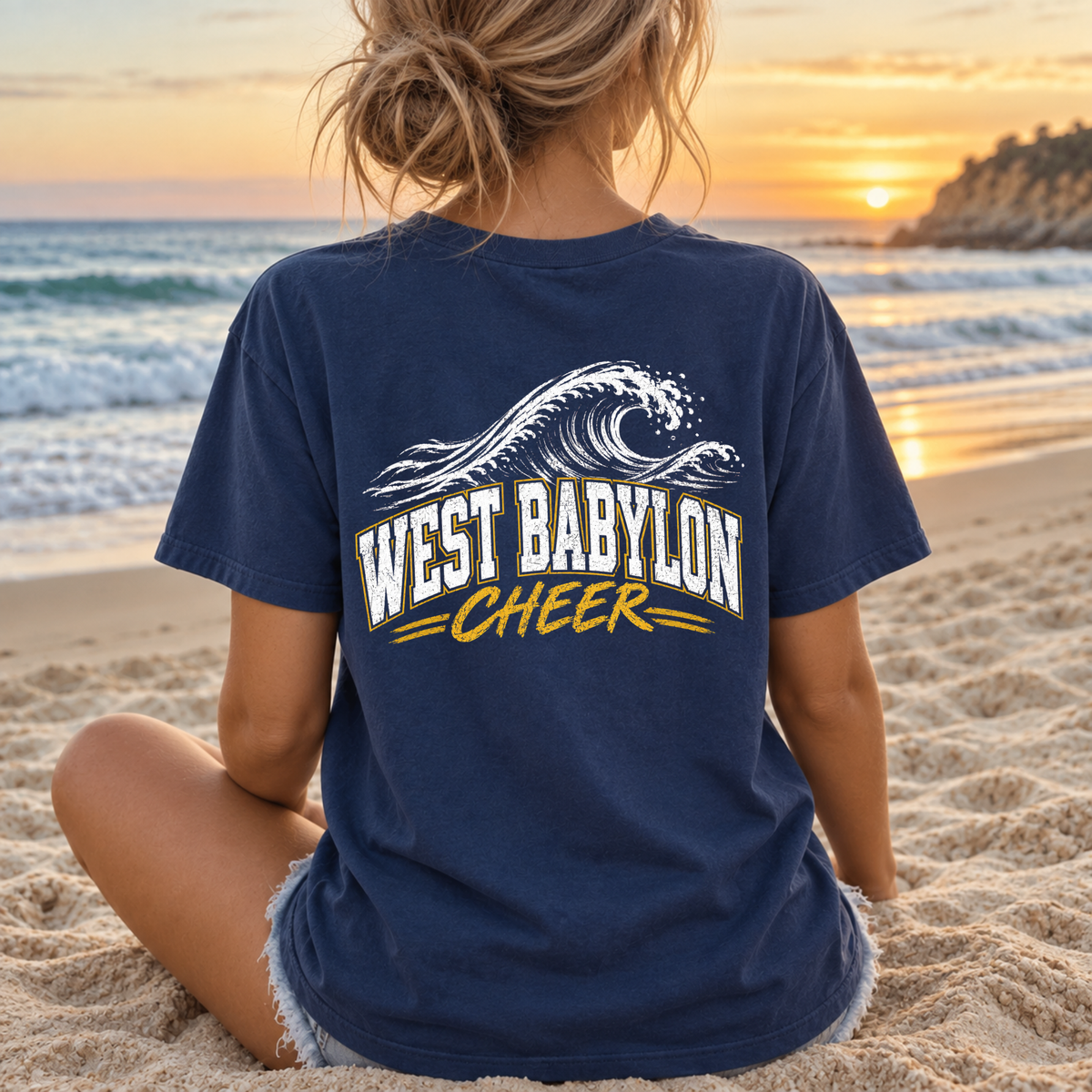 West Babylon Coastal Cheer – Premium Garment-Dyed – Washed Navy | West Babylon Cheer | Salt + Shore