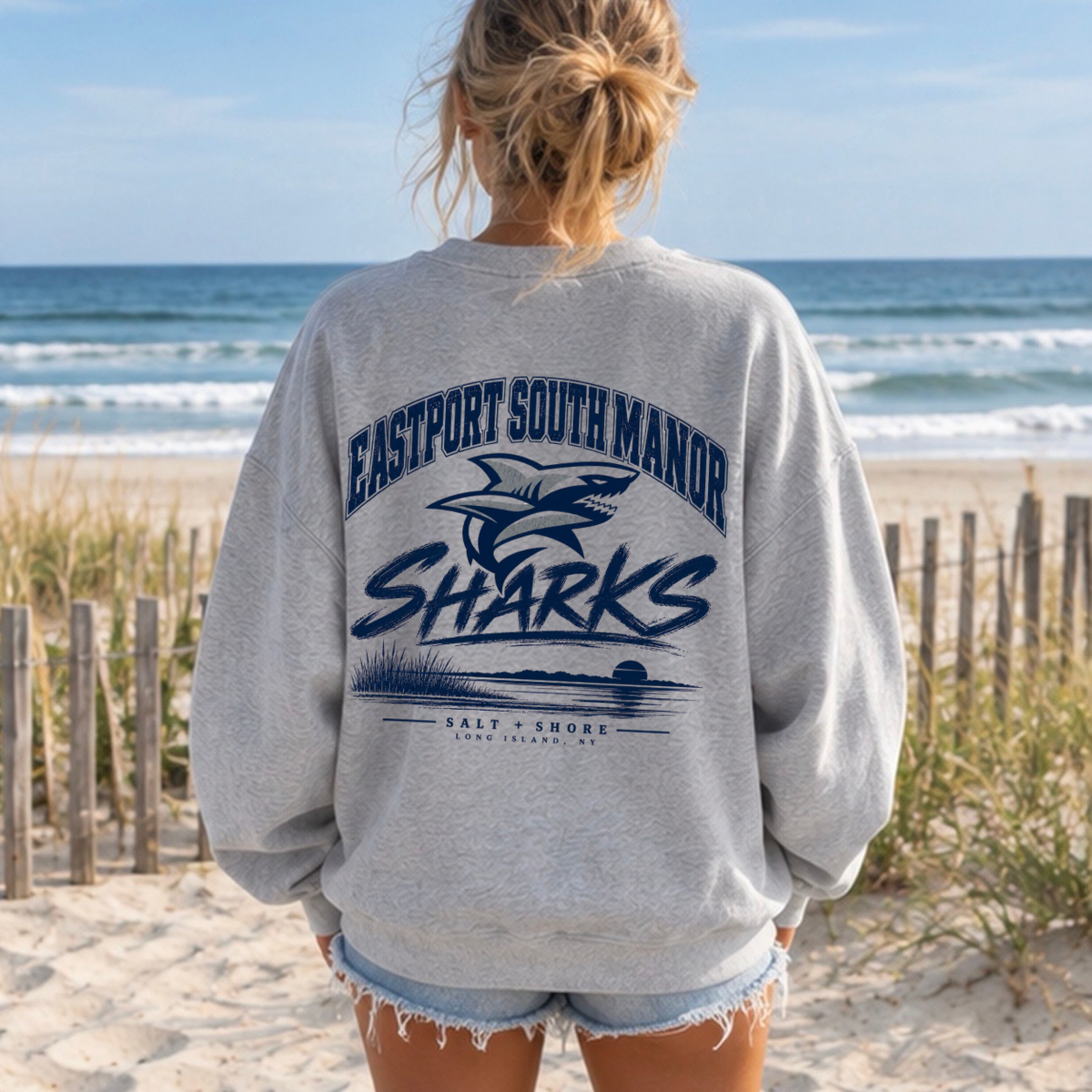 ESM Shoreline Sharks – Classic Cotton – Athletic Gray | ESM Sharks | Salt + Shore