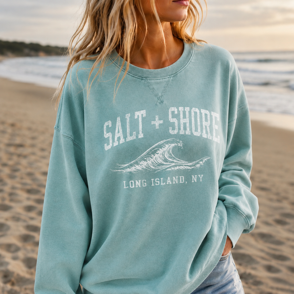 S+S Coastal Collegiate – Premium Vintage Wash - Coastal Mint | Salt + Shore