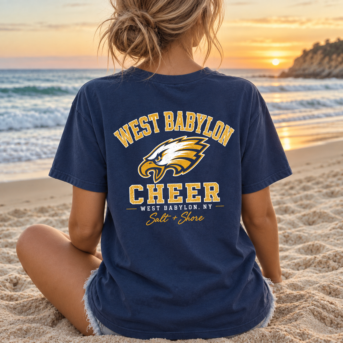 West Babylon Eagles Cheer – Premium Garment-Dyed – Washed Navy | West Babylon Cheer | Salt + Shore