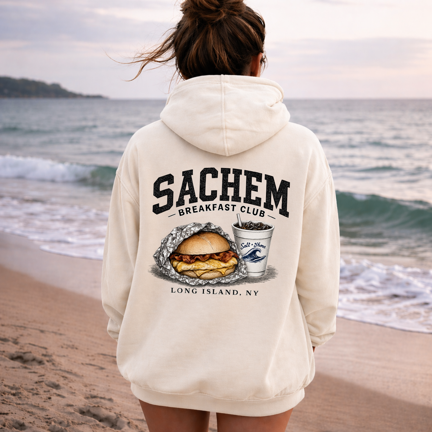 Sachem Breakfast Club – Premium Garment-Dyed – Bone | Sachem North Football | Salt + Shore