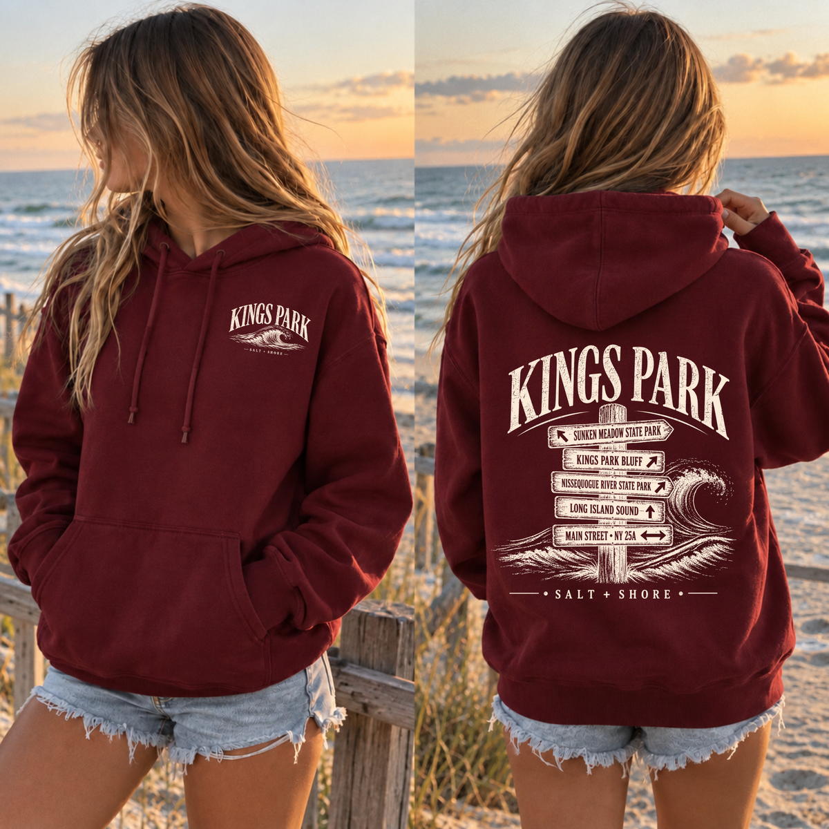Kings Park Wayfinder – Classic Cotton – Harbor Maroon | Kings Park | Salt + Shore