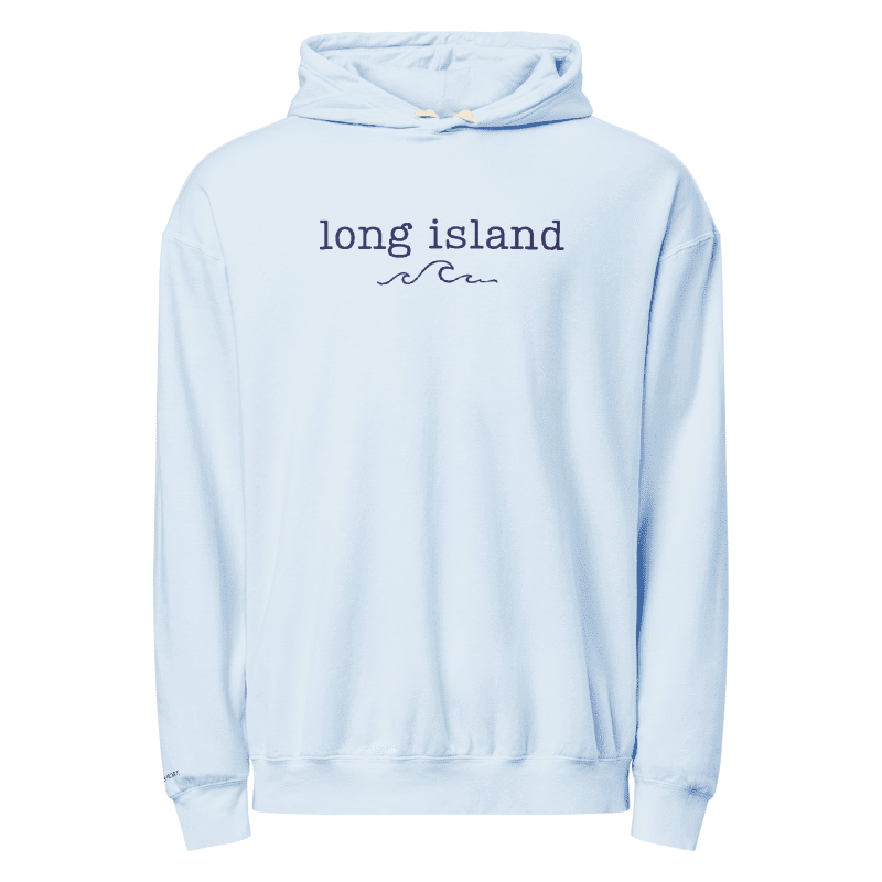 Embroidered Long Island Wave – Premium Garment-Dyed – Coastal Sky | Salt + Shore
