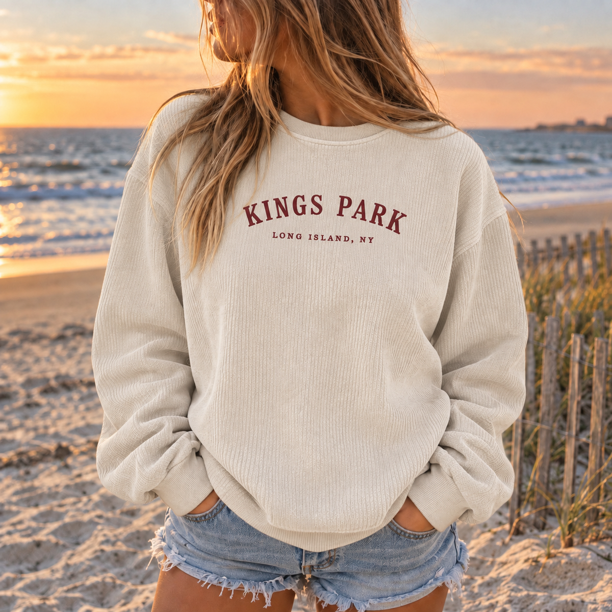 The Kings Park Comfy Cord Crew — Embroidered | Kings Park | Salt + Shore