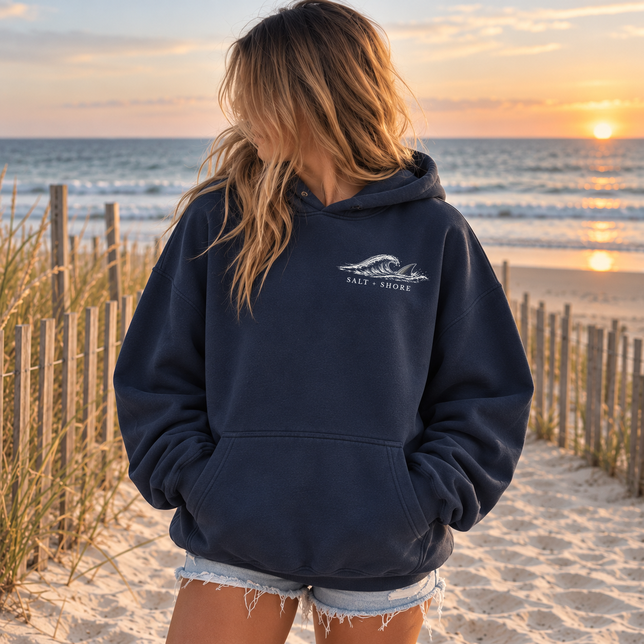 ESM: Shark Nation - Premium Garment-Dyed – Washed Navy | ESM Sharks | Salt + Shore