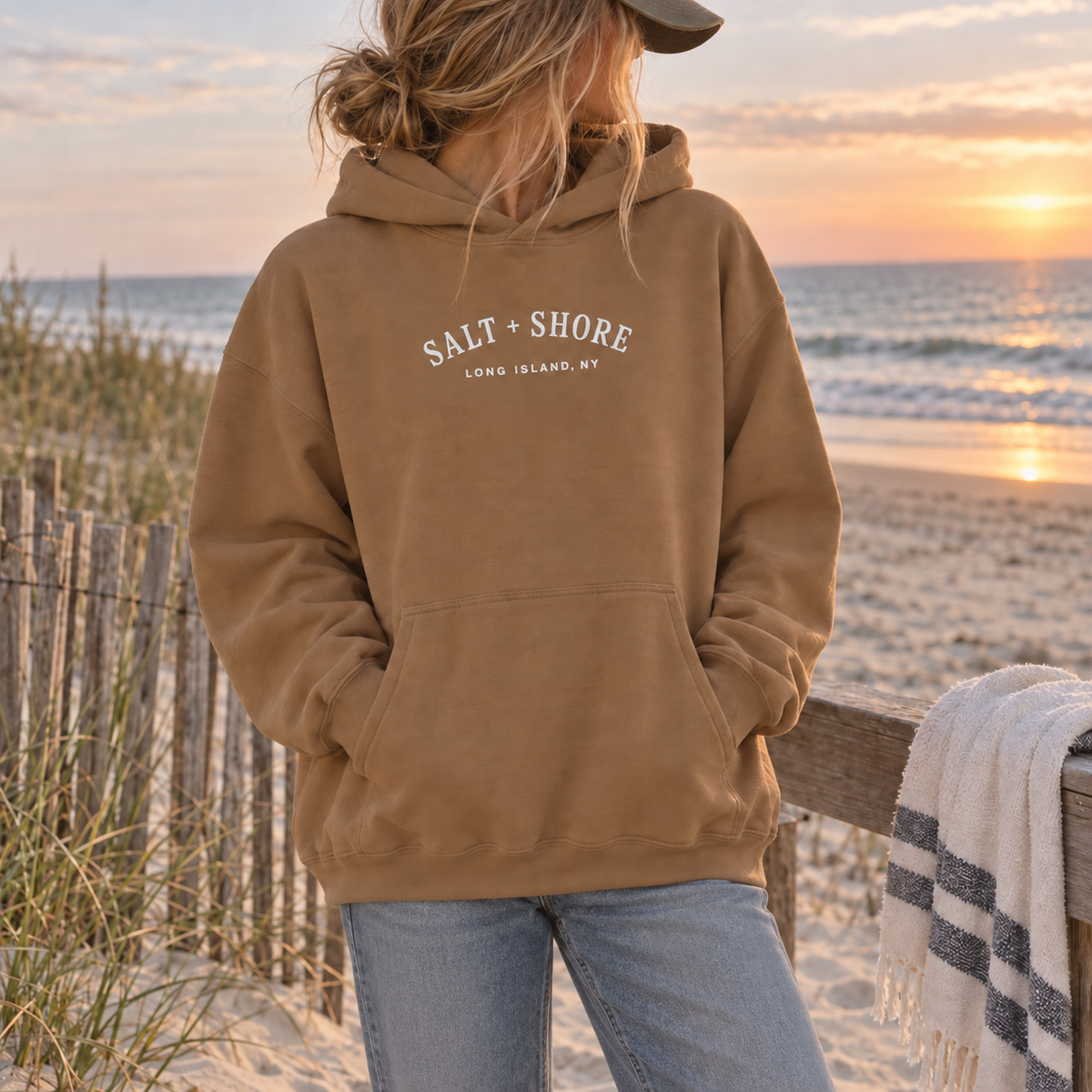 Salt + Shore Premium Heavyweight Embroidered Essential – Dune | Salt + Shore