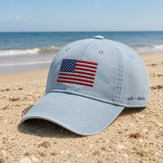 America 250 Embroidered Denim Dad Hat | Salt + Shore