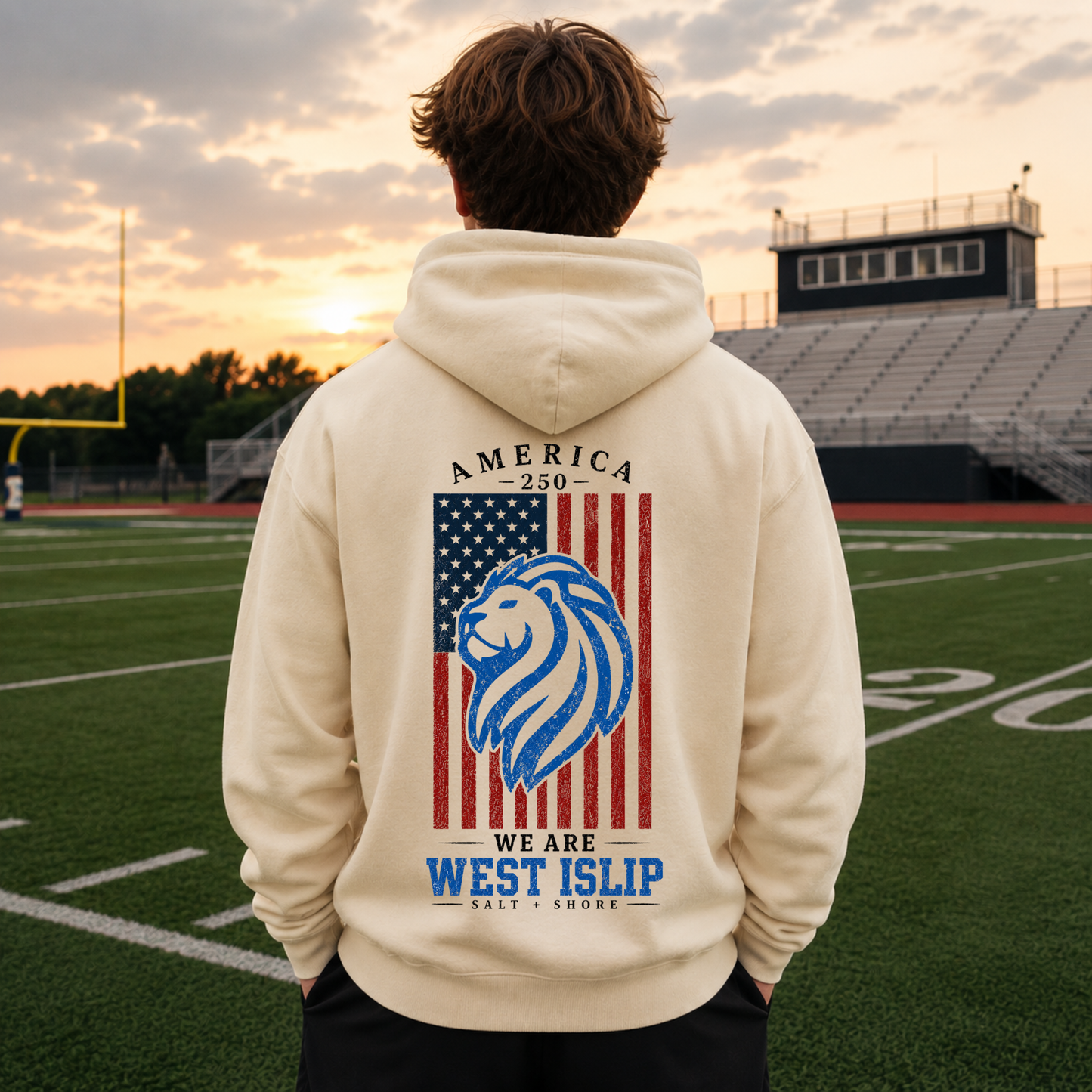 America 250: We are West Islip – Premium Garment-Dyed – Bone | West Islip | Salt + Shore