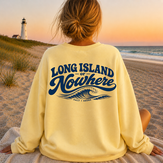 Long Island or Nowhere – Premium Garment-Dyed – Sunwashed Butter | Salt + Shore