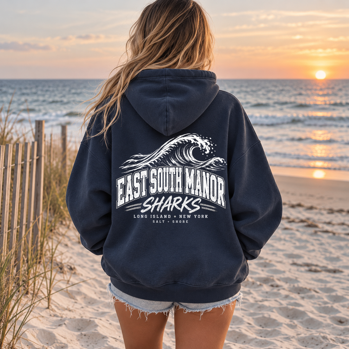 ESM: Shark Break - Premium Garment-Dyed – Washed Navy | ESM Sharks | Salt + Shore