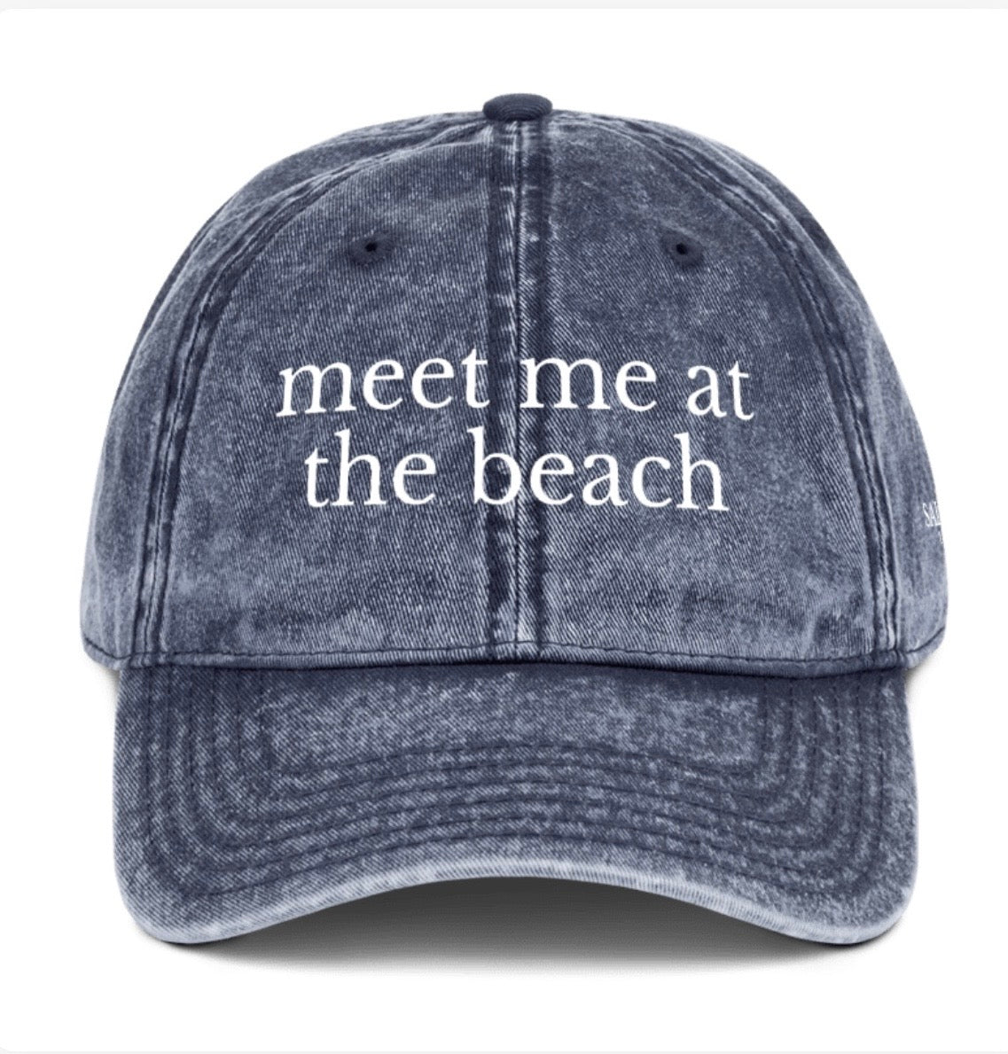 Meet Me at the Beach Embroidered Dark Denim Dad Hat | Salt + Shore