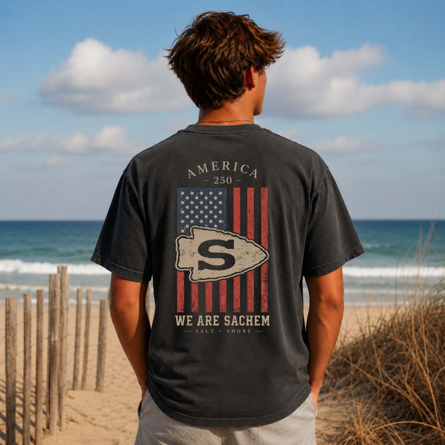 America 250: We Are Sachem – Premium Garment-Dyed – Washed Black | Sachem North Football | Salt + Shore