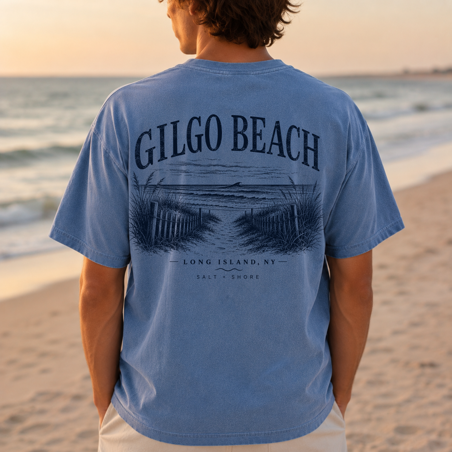 Gilgo Beach – Premium Garment-Dyed – Washed Indigo | Salt + Shore