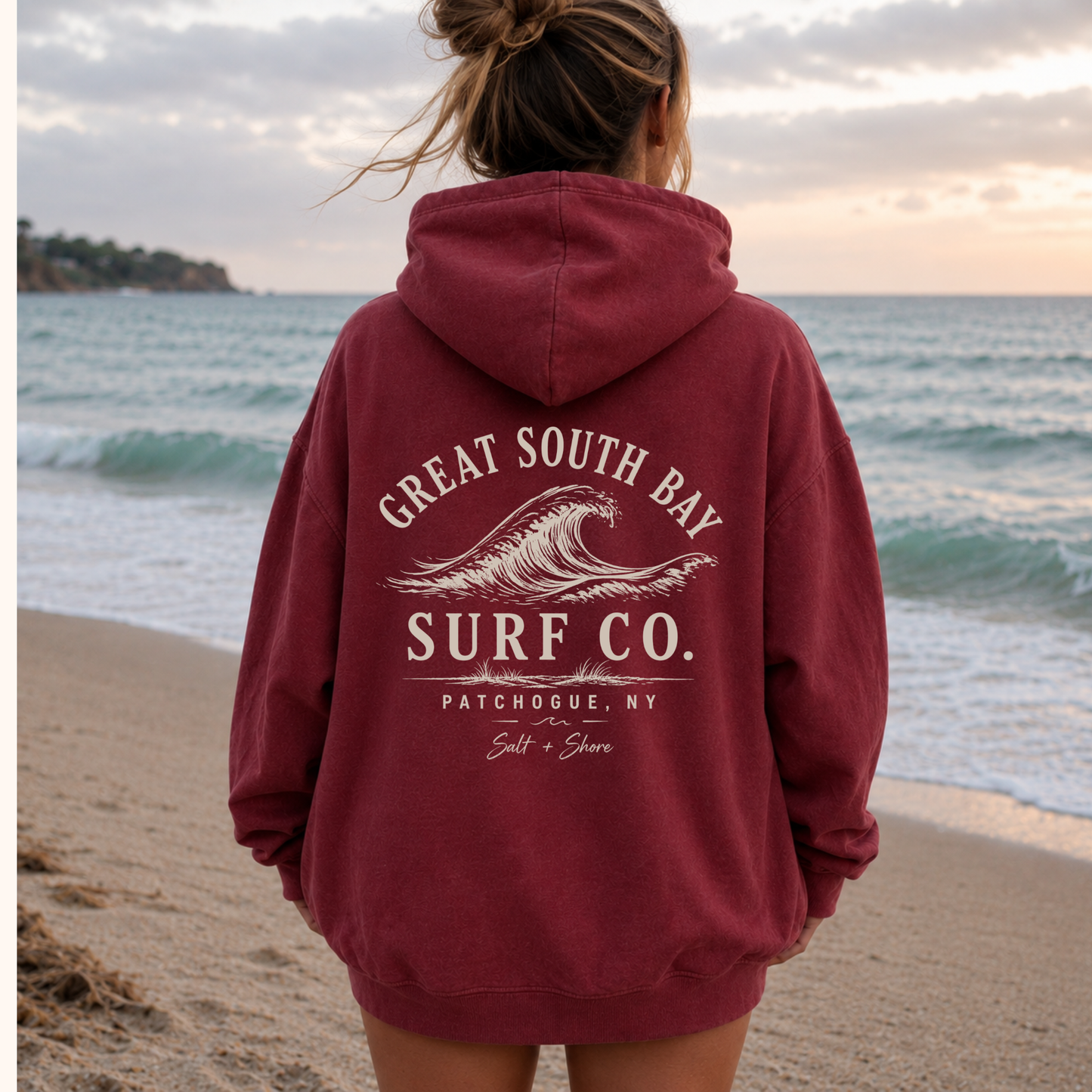 Great South Bay Surf Co. – Premium Garment-Dyed – Red Tide | PM Cheer | Salt + Shore
