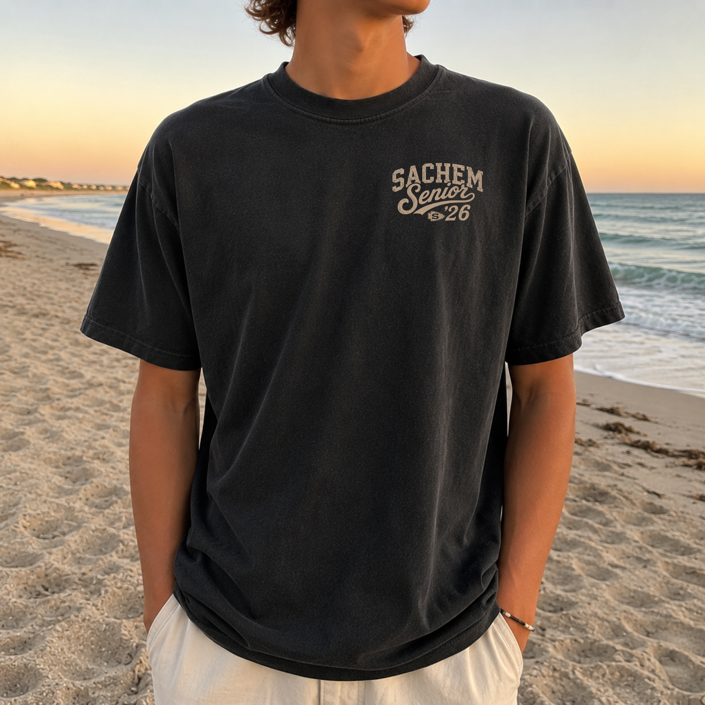 Sachem Senior – Premium Garment-Dyed – Washed Black | Sachem North Football | Salt + Shore