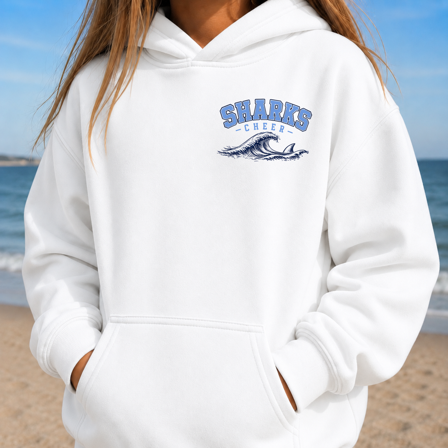 Sharks Cheer: Hang Ten – Classic Cotton – White | Sharks Cheer | Salt + Shore