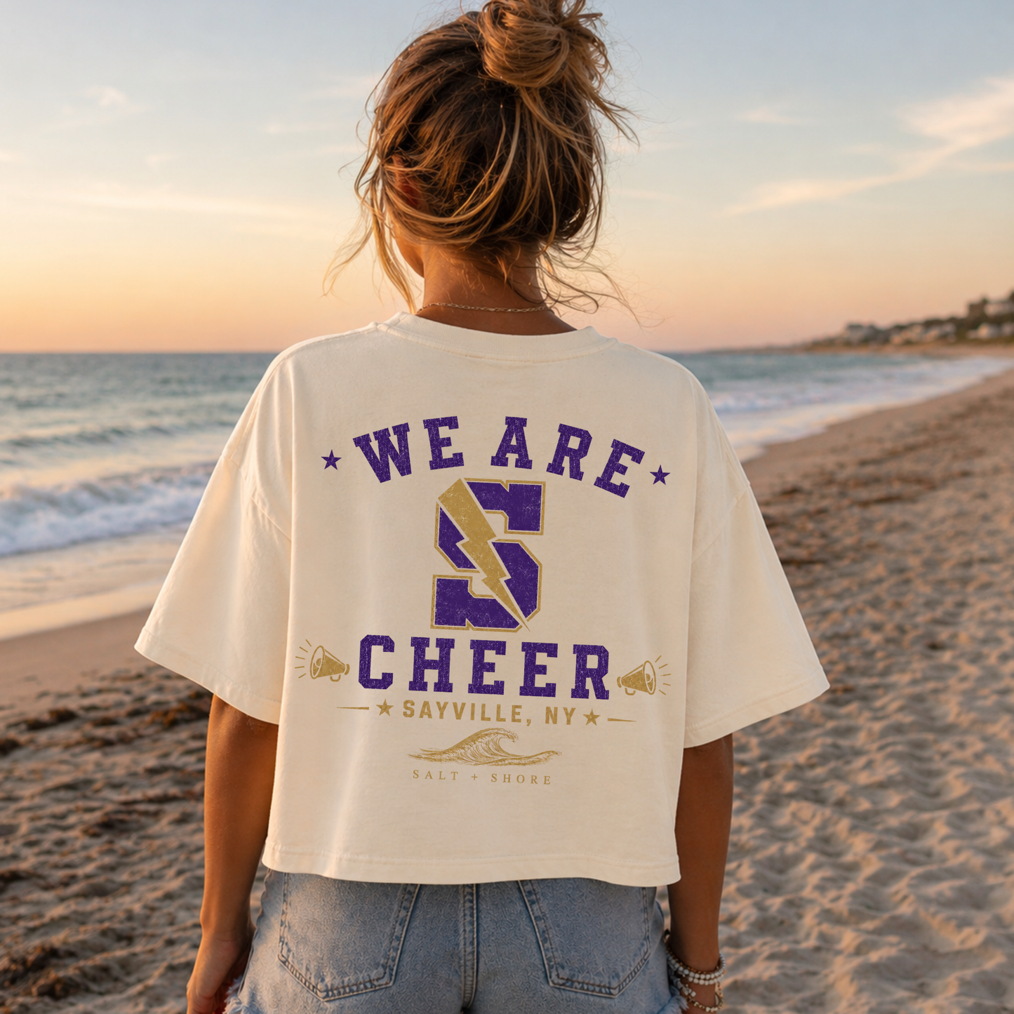 Sayville Cheer Varsity – Premium Garment-Dyed – Bone | Sayville Cheer | Salt + Shore