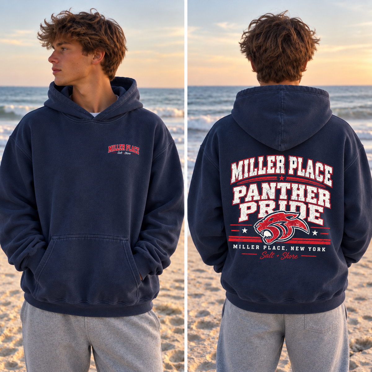 Miller Place Panthers Pride – Premium Garment-Dyed – Washed Navy | Miller Place | Salt + Shore