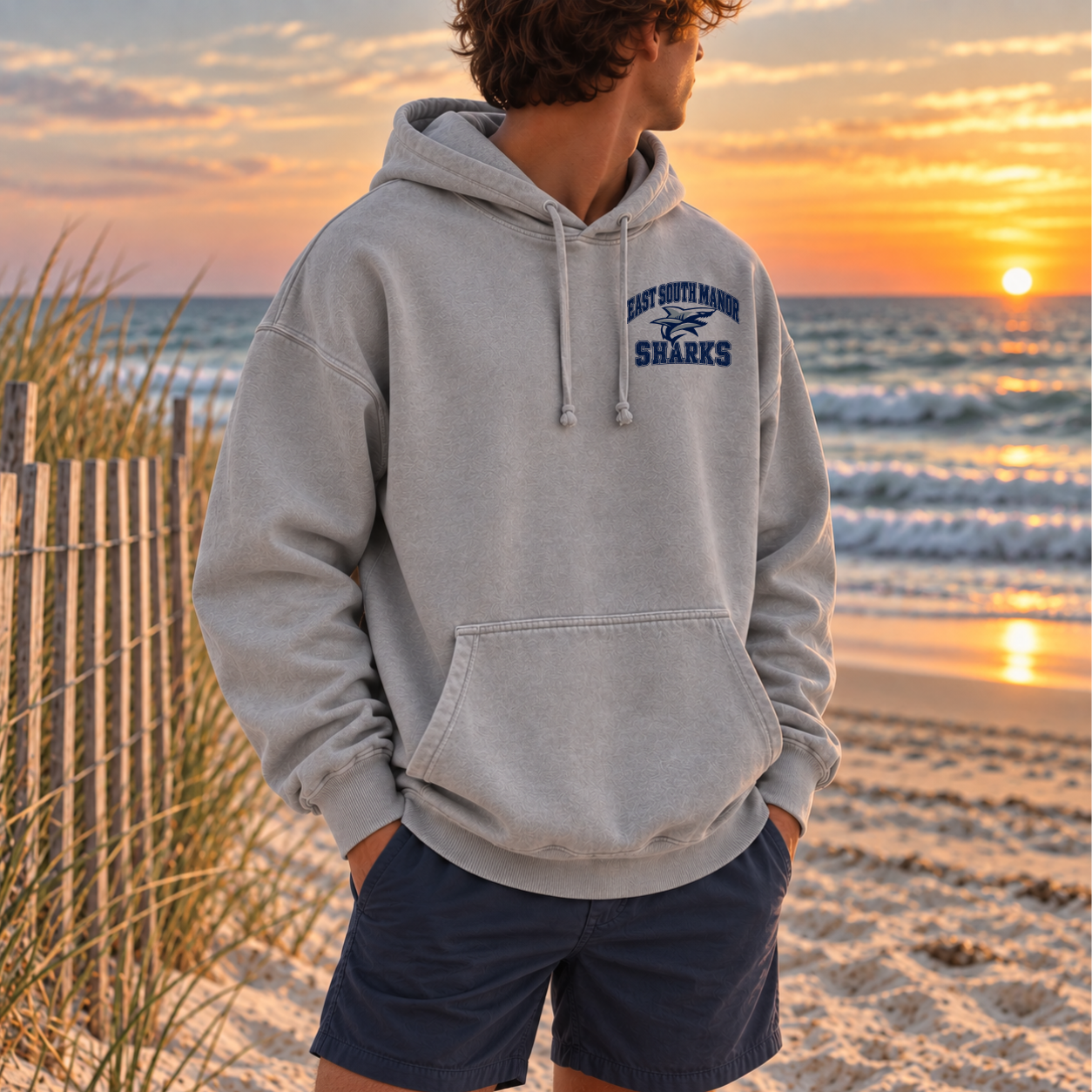 ESM: Shark Mark - Premium Garment-Dyed – Washed Gray | ESM Sharks | Salt + Shore