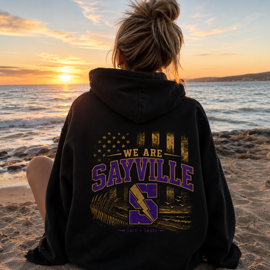 We Are Sayville – Classic Cotton – Black | Sayville Cheer | Salt + Shore